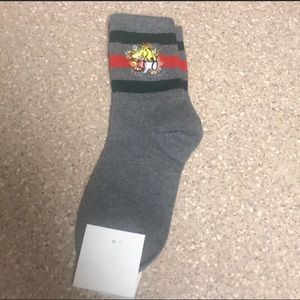 Gucci striped socks with Tiger grey/green/red